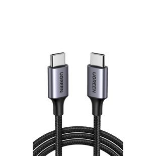 Cable USB-C a USB-C | 2 Metros | Transferencia de datos de 480 Mbps | Carga Rápida de hasta 60W | QC 4.0/3.0/2.0 | PD3.0 | FPC | AFC | Protección Integrada | Caja de Aluminio | Nylon Trenzado | Color Negro.