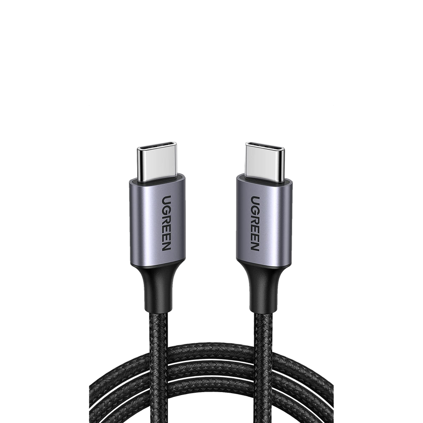 Cable USB-C a USB-C | 2 Metros | Transferencia de datos de 480 Mbps | Carga Rápida de hasta 60W | QC 4.0/3.0/2.0 | PD3.0 | FPC | AFC | Protección Integrada | Caja de Aluminio | Nylon Trenzado | Color Negro.