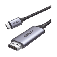 Cable USB-C 3.1 a HDMI 4K | 1.5m | Compatible con Thunderbolt 3 & 4 | Adaptador Tipo-C a HDMI | 4k@60Hz | Soporta Modo Espejo y Modo Extendido | Carcasa de Aluminio | Nylon Trenzado | Conector Niquelado | Blindaje Multicapa.