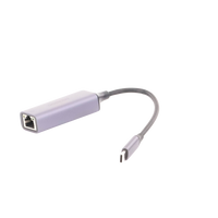 Adaptador de Red USB-C 3.1 (5 Gbps) a RJ45 | Thunderbolt 3 | Admite 10/100/1000 Mbps |  Chip Inteligente | Amplia Compatibilidad | Caja de Aluminio | Longitud del cable 10 cm.