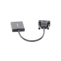 VGA Macho / Salida: HDMI Hembra / Resolución de 1080P@60Hz / Puerto Estéreo de 3.5 mm / Plug and Play, Sin Controlador / Longitud del Cable 15 cm (5.91 Pulgadas). / Incluye Cable de Alimentación USB / Incluye Cable de Audio de 3.5mm.