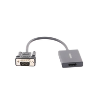 VGA Macho / Salida: HDMI Hembra / Resolución de 1080P@60Hz / Puerto Estéreo de 3.5 mm / Plug and Play, Sin Controlador / Longitud del Cable 15 cm (5.91 Pulgadas). / Incluye Cable de Alimentación USB / Incluye Cable de Audio de 3.5mm.