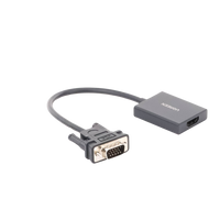 VGA Macho / Salida: HDMI Hembra / Resolución de 1080P@60Hz / Puerto Estéreo de 3.5 mm / Plug and Play, Sin Controlador / Longitud del Cable 15 cm (5.91 Pulgadas). / Incluye Cable de Alimentación USB / Incluye Cable de Audio de 3.5mm.
