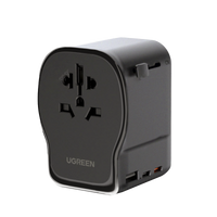 Cargador de Viaje 65 W, 2C1A, Negro y Gris