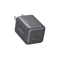 Cargador rápido GaN 1A1C de 20 W y 2 puertos