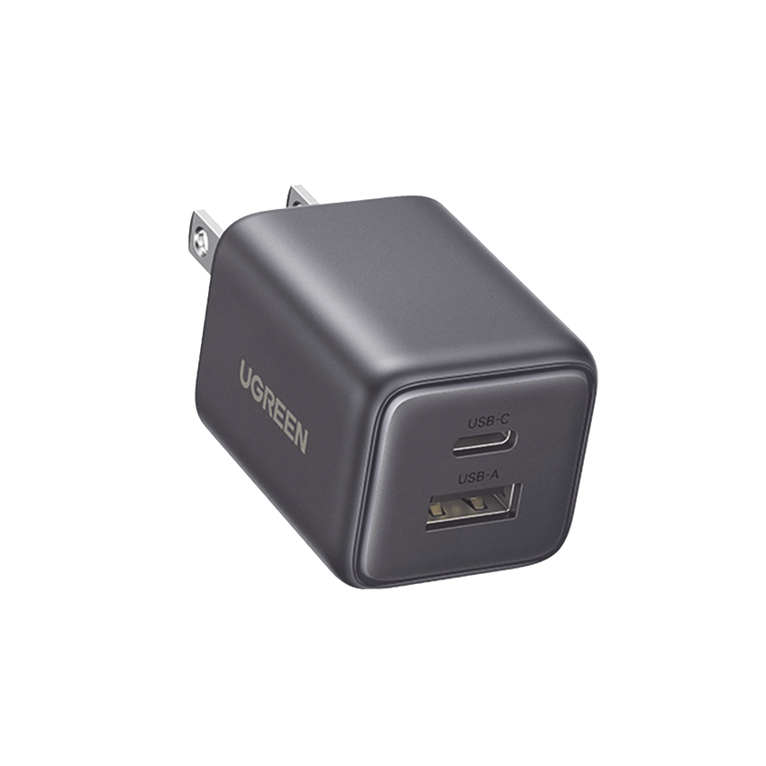 Cargador rápido GaN 1A1C de 20 W y 2 puertos