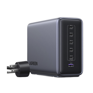 Cargador rapido de escritorio GaN de 500 W y 6 puertos.