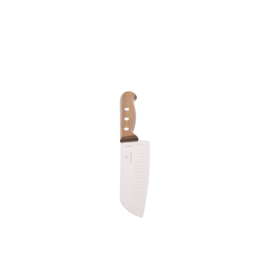 Cuchillo Santoku Wood de 17 cm, Filo con Alvéolos Estilo Japonés.