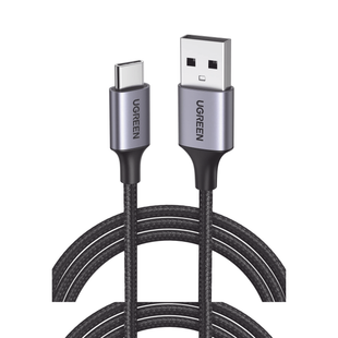 Cable USB-A a USB-C | 2 Metros | Transferencia de datos de 480 Mbps | Carga Rápida | QC 4.0/3.0/2.0 | FPC | AFC | Protección Integrada | Caja de Aluminio | Nylon Trenzado | Color Negro.