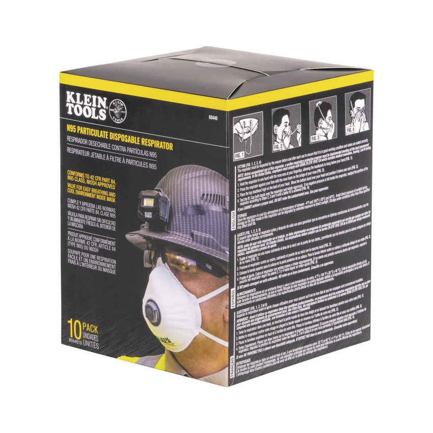 Respirador Cubre Boca Desechable N95 Ideal para el Trabajo. Paquete de 10 Piezas
