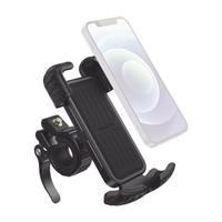 Soporte de Celular para Manillar de Motocicleta o Bicicleta / Anti Vibración / Protección de clip Antideslizante / Rotación de 360° / Bloqueo de Seguridad / Compatible con manillar de 0.6'' a 1.75'' / Soporta dispositivos de 4.6''