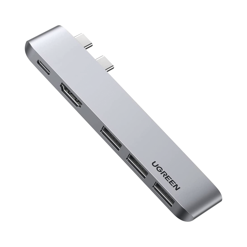 HUB USB-C (Thunderbolt 3) 5 en 2 | 1 Puerto HDMI 4K | 3 Puertos USB3.0 | USB- C (PD 100W) | Transferencia de Video y Datos | Multifuncional para MacBook Pro/Air | Carcasa de Aluminio.