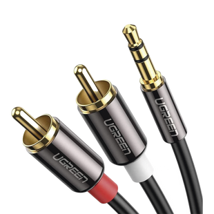 Cable Audio Premium Jack 3.5mm a 2 RCA / 10 Metros / Flexible / Doble Blindaje / Transferencia de Audio sin Pérdidas / Caja de Aleación de Cobre / Amplia Compatibilidad / Diseño Duradero.