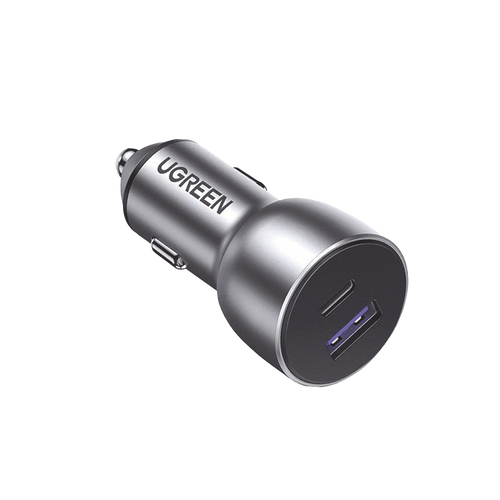Cargador de Auto 52.5W | Puerto USB-A y USB-C | Carga R�pida | Compatible con Veh�culos de 12 y 24 VCD | PD3.0 + QC3.0 | Chip Inteligente | Dise�o Compacto Mayor Eficiencia Energ�tica | Caja de Aluminio