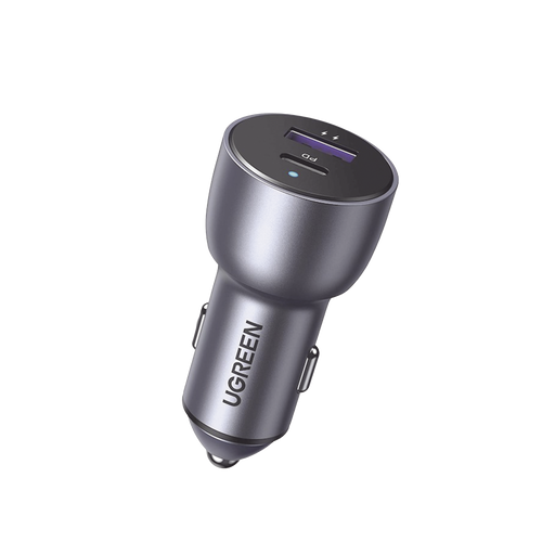 Cargador de Auto 52.5W | Puerto USB-A y USB-C | Carga R�pida | Compatible con Veh�culos de 12 y 24 VCD | PD3.0 + QC3.0 | Chip Inteligente | Dise�o Compacto Mayor Eficiencia Energ�tica | Caja de Aluminio