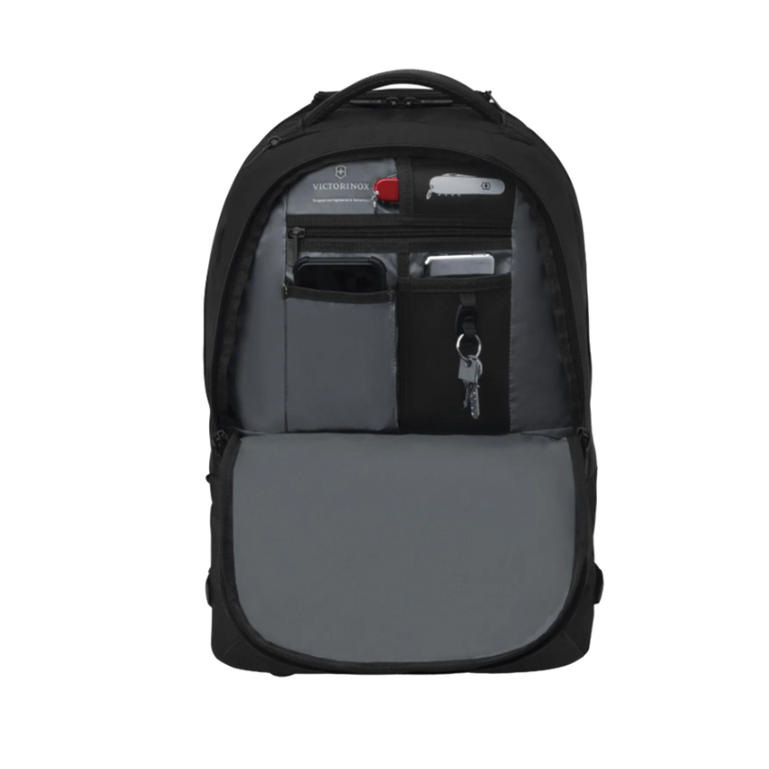 Mochila VX Sport EVO con Ruedas, Mango Telescópico y Correas al Hombro. Fabricada en Poliéster Negro repelente al Agua. Backpack on Wheels.