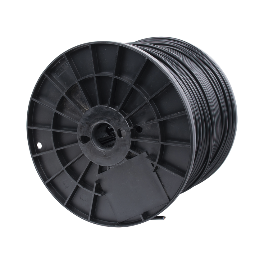 Bobina de 305 Metros (1000 Pies) Cat5e con Gel para Exterior, Color Negro, para Aplicaciones en Sistemas de Redes de Datos y Cableado Estructurado. Uso Intemperie.