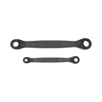 Juego de 2 llaves Estriadas de Matraca 4 en 1 con 8 Medidas Inglesas 1/2-5/8", 3/4-9/16", 1/4-3/8", 7/16-5/16"