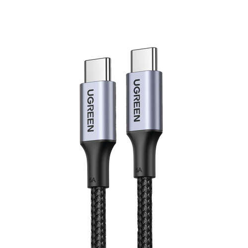 Cable USB-C a USB-C | 2 Metros | Carga Rápida de hasta 100W | Transferencia de datos 480 Mbps | PD3.0 | QC4.0/3.0/2.0 | FPC | AFC | Protección Integrada| Caja de Aluminio | Nylon Trenzado | Amplia Compatibilidad | Color Negro.