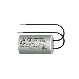 CAPACITOR DE ARRANQUE DE 8uF, 400V CON CABLES PARA BARRERA SERIE 615