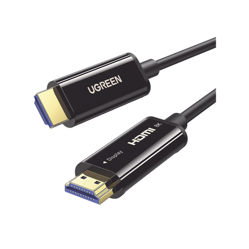 Cable HDMI de 10 Metros por Fibra Óptica 8K@60Hz / Fibra de 4 núcleos + Cobre estañado de 7 núcleos / Compatible con HDMI 2.1 / Alta velocidad 18 Gbps / 3D / HDR / Caja de Aleacion Zinc / Premium