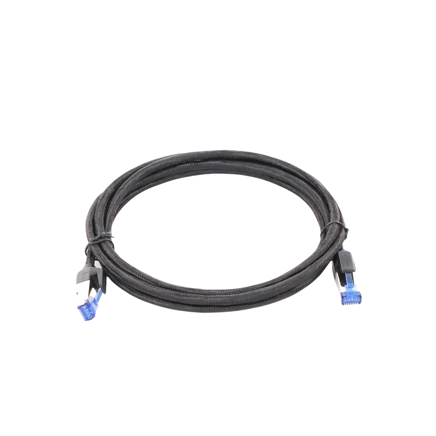 Cable Ethernet Cat8 CLASS F/FTP Redondo con Malla de Nylon 2 Metros (6.56 Pies)