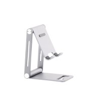 Soporte para Teléfono Celular de Aluminio | Angulo Ajustable | Amplia Compatibilidad con dispositivos de 4.7'' a 7.9'' | Antideslizante | Antiarañazos | Plegable | Color Gris.