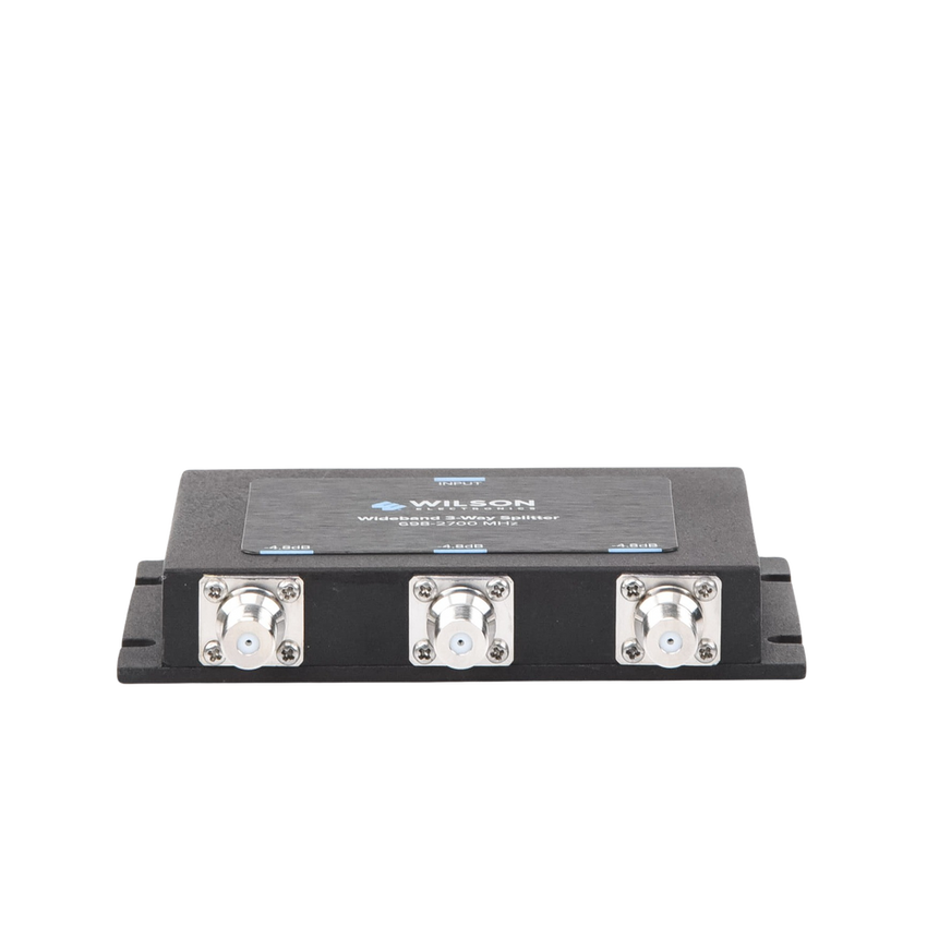 Divisor de potencia de 3 vías para la distribución de señal a tres antenas de servicio | 4.8 dB de pérdida por puerto | Conectores F hembra