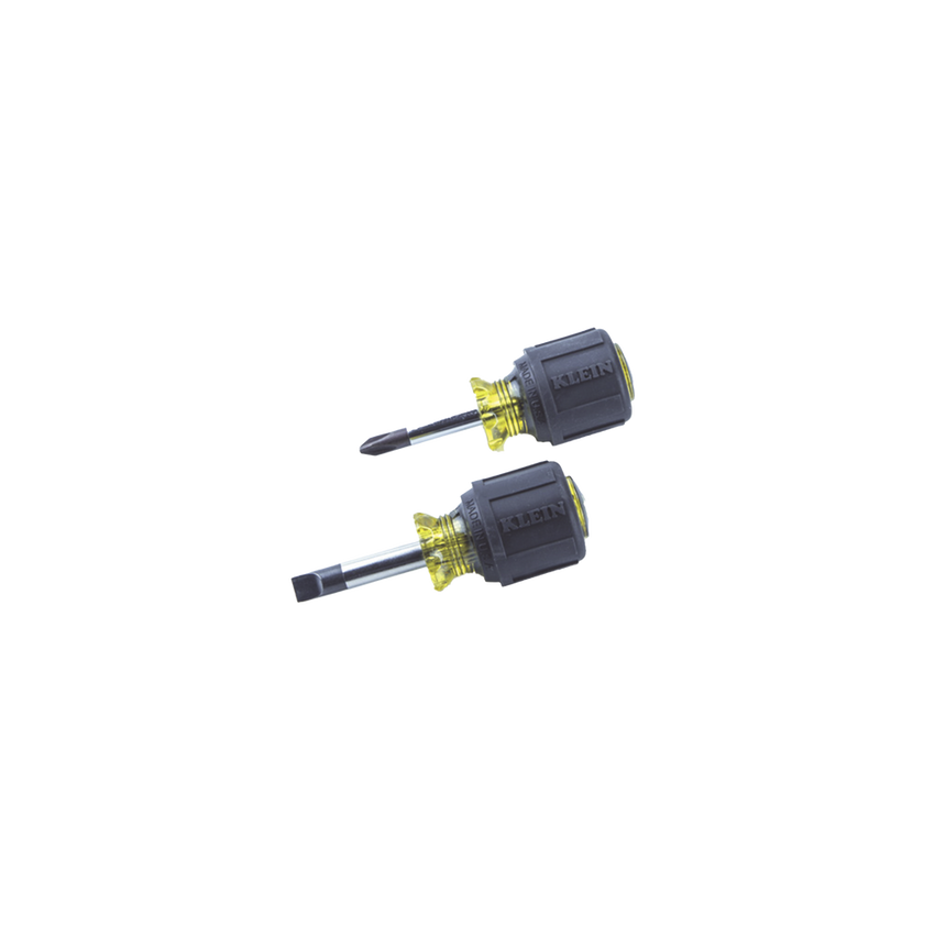 Juego de 8 Desarmadores con Mango Cushion-Grip™: 2 de punta Plana de 1/4'' (6.4 mm) y 5/16'' (7.9 mm); 2 de punta Cabinet de 5/16'' (7.9 mm) y 3/16'' (4.8 mm); tres de punta Phillips n.º 1, n.º 2 y n