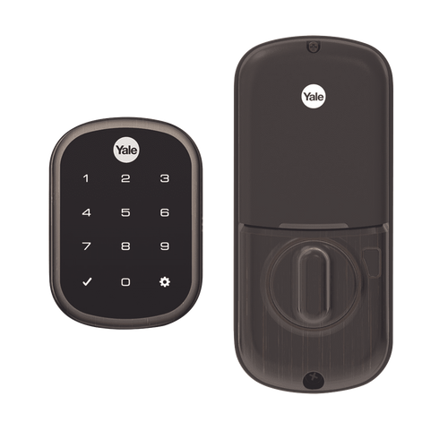 Cerradura ASSURE YRD256/ Color Bronce/ Teclado /Apertura por Smartphone Opcional/Para puertas Izq o Derecha de 35 a 57 mm de espesor