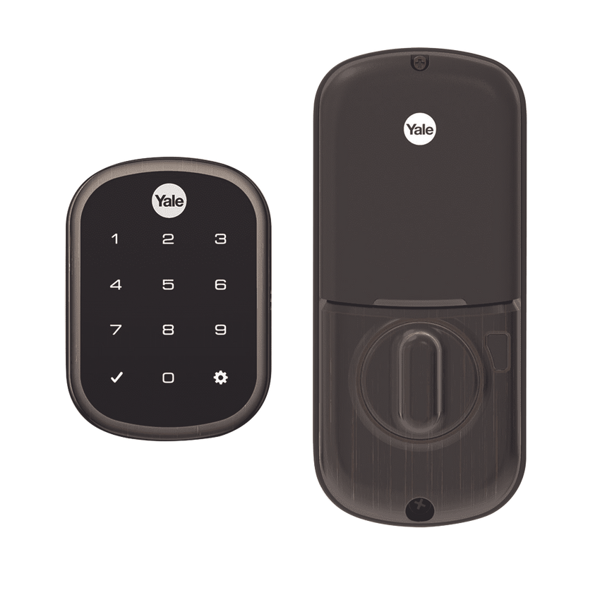 Cerradura ASSURE YRD256/ Color Bronce/ Teclado /Apertura por Smartphone Opcional/Para puertas Izq o Derecha de 35 a 57 mm de espesor