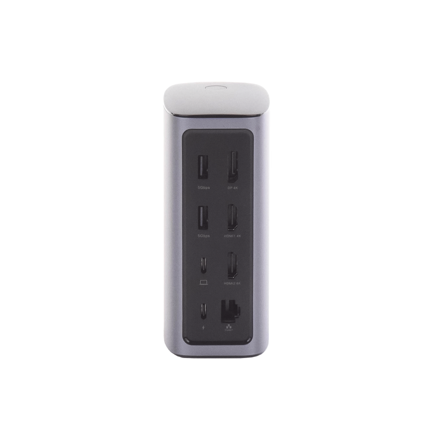HUB USB-C (Docking Revodok Pro) 12 en 1 | 2 USB-A 3.0 | 1 USB-C PD Carga 100W | 1 USB-A 3.1 | 1 USB-C 3.1 | HDMI 4K | HDMI 8K Ultra HD | Display Port 4K | RJ45 (Gigabit) | Lector Tarjeta SD + Micro SD (TF) | Jack Audio 3.5mm.