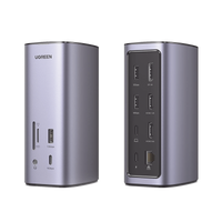 HUB USB-C (Docking Revodok Pro) 12 en 1 | 2 USB-A 3.0 | 1 USB-C PD Carga 100W | 1 USB-A 3.1 | 1 USB-C 3.1 | HDMI 4K | HDMI 8K Ultra HD | Display Port 4K | RJ45 (Gigabit) | Lector Tarjeta SD + Micro SD (TF) | Jack Audio 3.5mm.