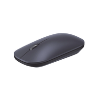 Mouse inalámbrico 2.4 GHz | Ultra Delgado y Silencioso | DPI 1000/1600/2000/4000 (Ajustable)  | Alcance 10m | Scroll de Aluminio | Adaptable a diferentes superficies | Diseño suave al tacto | Contiene Receptor USB | Color Negro.