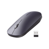 Mouse inalámbrico 2.4 GHz | Ultra Delgado y Silencioso | DPI 1000/1600/2000/4000 (Ajustable)  | Alcance 10m | Scroll de Aluminio | Adaptable a diferentes superficies | Diseño suave al tacto | Contiene Receptor USB | Color Negro.