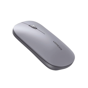 Mouse inalámbrico 2.4 GHz | Ultra Delgado y Silencioso | DPI 1000/1600/2000/4000 (Ajustable) | Alcance 10m | Scroll de Aluminio | Adaptable a diferentes superficies | Diseño suave al tacto | Contiene Receptor USB | Color Gris.