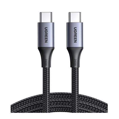 Cable USB-C a USB-C | 2 Metros | Potencia de Carga 240W | 48V/5A | PD3.1 /3.0 | 480 Mbps | Chip E-Market | Carcasa de Aluminio | Nylon Trenzado.