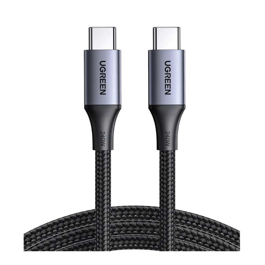 Cable USB-C a USB-C | 2 Metros | Potencia de Carga 240W | 48V/5A | PD3.1 /3.0 | 480 Mbps | Chip E-Market | Carcasa de Aluminio | Nylon Trenzado.