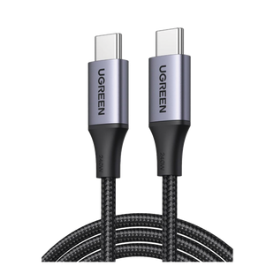 Cable USB-C a USB-C | 2 Metros | Potencia de Carga 240W | 48V/5A | PD3.1 /3.0 | 480 Mbps | Chip E-Market | Carcasa de Aluminio | Nylon Trenzado.