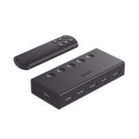 Conmutador HDMI 5X1 | 4K@60Hz | HDMI 2.0, 1.4 | HDCP 2.2, 1.4 | VRR | Dynamic HDR | 3D | CEC | EDID | IR 10 Metros (32.81 Pies) | 18Gbps | Cambio Manual y por Control Remoto | Incluye Cable de Alimentaci�n USB