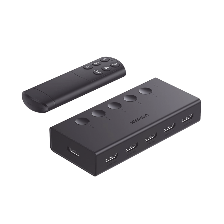 Conmutador HDMI 5X1 | 4K@60Hz | HDMI 2.0, 1.4 | HDCP 2.2, 1.4 | VRR | Dynamic HDR | 3D | CEC | EDID | IR 10 Metros (32.81 Pies) | 18Gbps | Cambio Manual y por Control Remoto | Incluye Cable de Alimentaci�n USB
