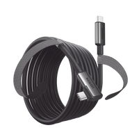 Cable USB-C a USB-C (Cable Link) | 5 metros (16 pies) |  Transferencia de Alta Velocidad | Carga Rápida | Un Extremo Angulado | Caja de Aluminio | Nylon Trenzado.