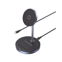 Soporte de Carga Inalámbrica | 3 en 1 | Compatible con MagSafe | Perfecto para iPhone y  AirPods | Carga Rápida Adaptativa /Simultanea | Múltiples Protecciones | Luz Indicadora LED | Aleación de Aluminio | Incluye Cable