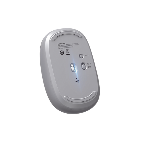 Mouse Inalámbrico 2.4G 800/1200/1600/2400 DPI | Función de 3 botones | Alcance 10m | Silencioso |  Ergonómico | Anti-caída y Anti-interferencias | Batería Alcalina AA incluida  | Color Grey.