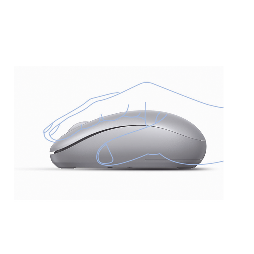 Mouse Inalámbrico 2.4G 800/1200/1600/2400 DPI | Función de 3 botones | Alcance 10m | Silencioso |  Ergonómico | Anti-caída y Anti-interferencias | Batería Alcalina AA incluida  | Color Grey.