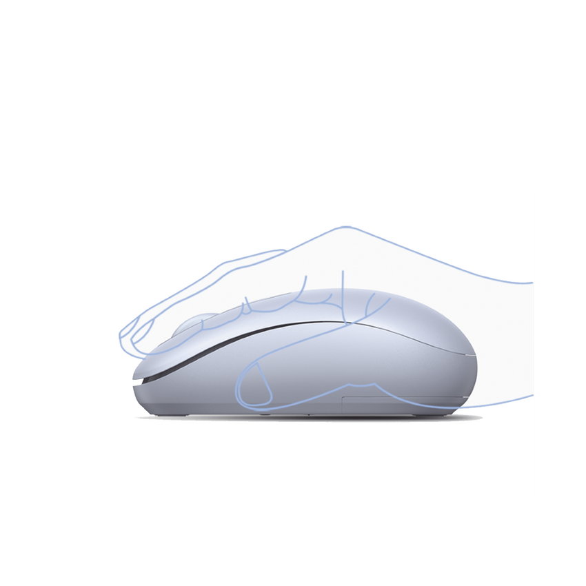Mouse Inalámbrico 2.4G 800/1200/1600/2400 DPI | Función de 3 botones | Alcance 10m | Silencioso |  Ergonómico | Anti-caída y Anti-interferencias | Batería Alcalina AA incluida  | Color Dusty Blue.