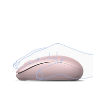 Mouse Inalámbrico 2.4G 800/1200/1600/2400 DPI | Función de 3 botones | Alcance 10m | Silencioso |  Ergonómico | Anti-caída y Anti-interferencias | Batería Alcalina AA incluida  | Color Dusty Pink.