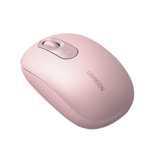 Mouse Inalámbrico 2.4G 800/1200/1600/2400 DPI / Función de 3 botones / Alcance 10m / Silencioso / Ergonómico / Anti-caída y Anti-interferencias / Color Dusty Pink / Batería Alcalina AA (incluida).