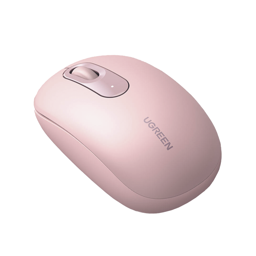 Mouse Inalámbrico 2.4G 800/1200/1600/2400 DPI / Función de 3 botones / Alcance 10m / Silencioso / Ergonómico / Anti-caída y Anti-interferencias / Color Dusty Pink / Batería Alcalina AA (incluida).