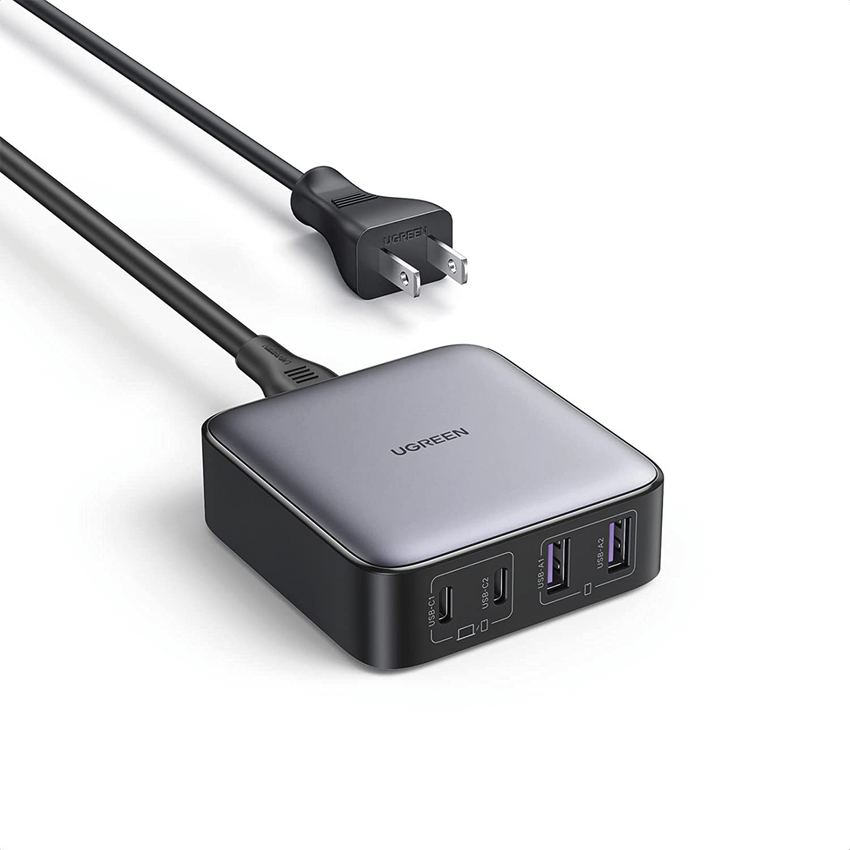 Cargador de escritorio de 65W | 4 Puertos de Carga Rápida | 2 USB-C | 2 USB-A | Tecnología GaN II +SIC | Power Delivery 3.0 | Quick Charge 4.0 | Chip Confiable y Carga Inteligente | Optimiza la Experiencia de Carga.